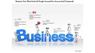 1114 business text word and 3d people around for success and teamwork ppt graphics icons