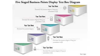 1114 five staged business points display text box diagram powerpoint template
