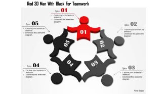 1114 red 3d man with black for teamwork ppt graphics icons