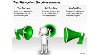 2413 business ppt diagram use megaphone for announcement powerpoint template