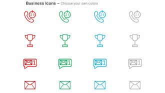 24 hrs phone support award sms email close ppt icons graphics