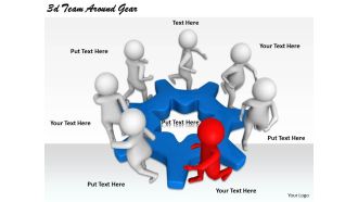 2513 3d team around gear ppt graphics icons powerpoint