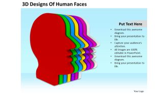 3d designs of human faces ppt graphics icons