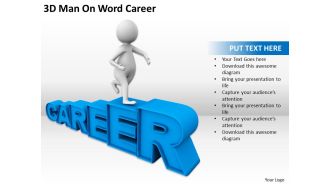 3d man on word career ppt graphics icons powerpoint