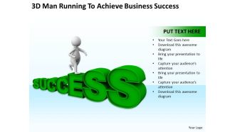 3d man running to achieve business success ppt graphics icons powerpoint