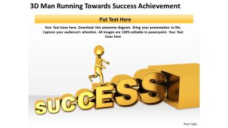3d man running towards success achievement ppt graphics icons powerpoin