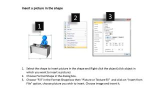 3d man sitting on table as boss business company leadership ppt graphic icon
