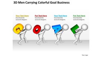 3d men carrying colorful goal business ppt graphics icons powerpoint