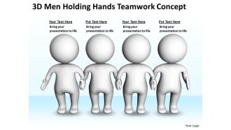 3d men holding hands teamwork concept ppt graphics icons