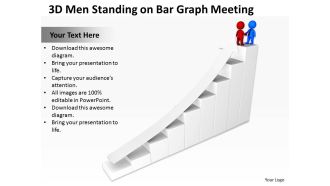 3d men standing on bar graph meeting ppt graphics icons powerpoint