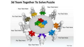 3d team together to solve puzzle ppt graphics icons powerpoint