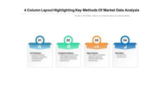 4 column layout highlighting key methods of market data analysis