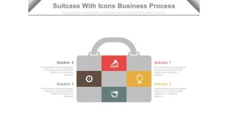 A suitcase with icons for business process flat powerpoint design
