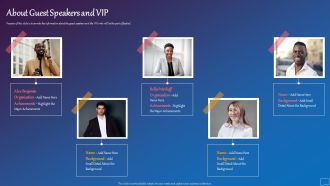 About Guest Speakers And Vip Pitch Deck Getting Sponsors Art Gallery Event Ppt Gallery