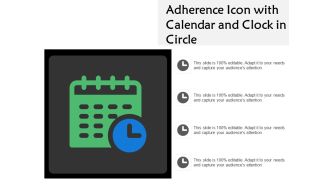 Adherence icon with calendar and clock in circle