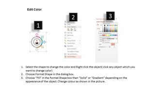 Ah business people inside gear with five icons flat powerpoint design