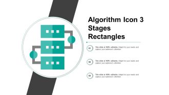 Algorithm icon 3 stages rectangles
