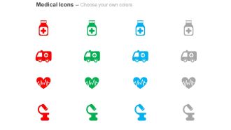 Ambulance medicine ecg microscope healthcare ppt icons graphics