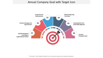 Annual company goal with target icon