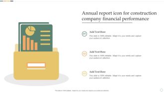 Annual Report Icon For Construction Company Financial Performance