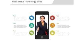 Apt mobile with icons technology application flat powerpoint design