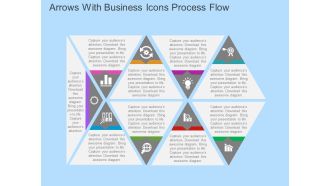 Arrows with business icons process flow flat powerpoint design