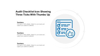 Audit checklist icon showing three ticks with thumbs up