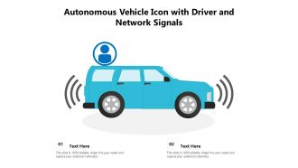 Autonomous vehicle icon with driver and network signals