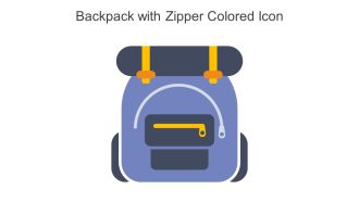 Backpack With Zipper Colored Icon In Powerpoint Pptx Png And Editable Eps Format