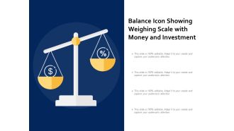 Balance icon showing weighing scale with money and investment