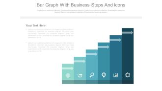 Bar graph with business steps and icons powerpoint slides