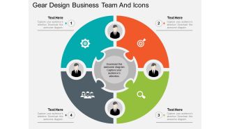 Be gear design business team and icons flat powerpoint design