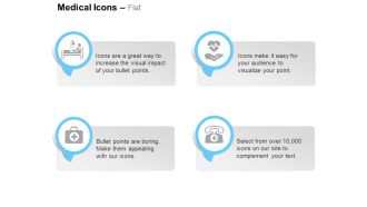 Bed heart health medical bag telephone ppt icons graphics