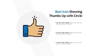 Best icon showing thumbs up with circle