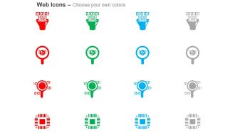 Binary code funnel virus detection code search integrated circuit ppt icons graphics