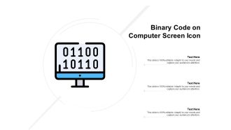 Binary code on computer screen icon