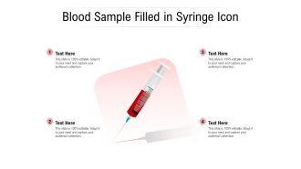 Blood sample filled in syringe icon