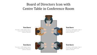 Board of directors icon with centre table in conference room