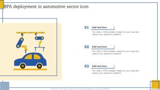 BPA Deployment In Automotive Sector Icon