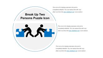 Break up two persons puzzle icon