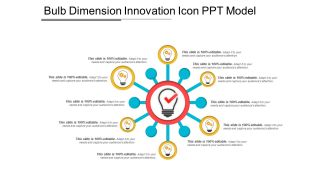 Bulb dimension innovation icon ppt model
