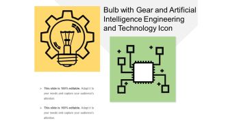 Bulb with gear and artificial intelligence engineering and technology icon