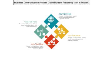 Business communication process globe humans frequency icon in puzzles