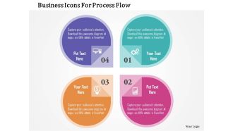 Business icons for process flow flat powerpoint design