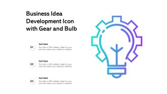 Business idea development icon with gear and bulb