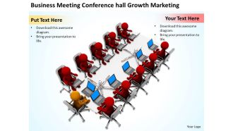 Business meeting conference hall growth marketing ppt graphic icon