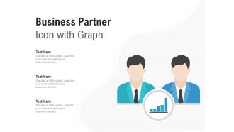 Business partner icon with graph