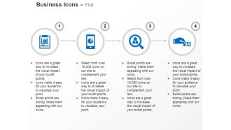 Business sales report mobile apps search deal ppt icons graphics