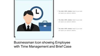 Businessman icon showing employee with time management and brief case