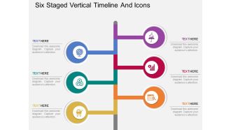 Bw six staged vertical timeline and icons flat powerpoint design